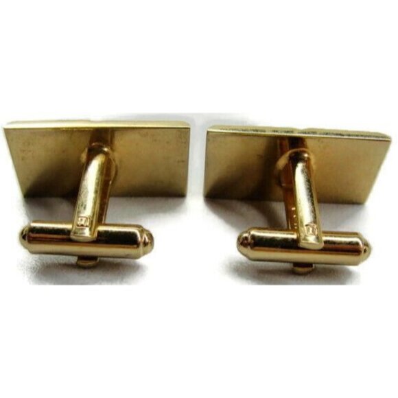 Hickok Double Square Gold T Stone Vintage Tux Shirt Dress Suit Vintage Cufflinks - Picture 7 of 10